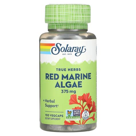 Solaray Red Marine Algae 375 Mg 100 VegCaps Discontinued Item