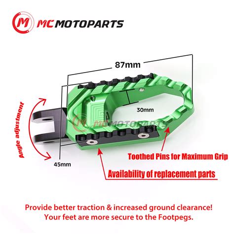 Green CNC Foot Pegs Front TOUR TRC For Kawasaki Z300 16 18 17 EBay