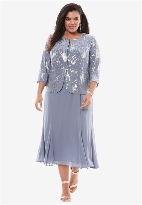 Sequin Jacket Dress By Alex Evenings Plus Size Formal And Special