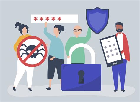 Ilustración De Personas Con Iconos De Privacidad Y Seguridad