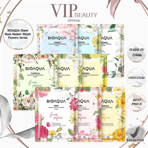 Jual Bioaqua Sheet Mask Masker Wajah Flowers Series 28g Bio Aqua Hydrating Essence Face Mask