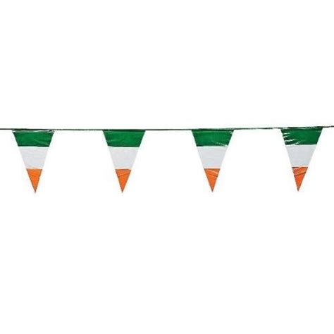 Irish Flag Plastic Pennant Banner | PartyGlowz.com