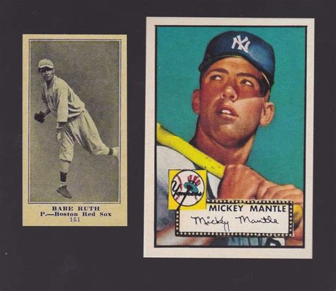 Yankees Fans Babe Ruth And Mickey Mantle RC Reprints Sporting News Etsy