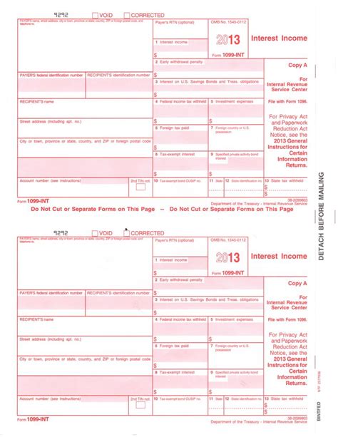 Form 1099 Int Irs Copy A