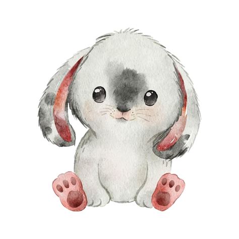 Premium Vector Cute Bunny Watercolor Illustration