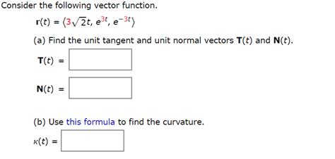 Solved Consider The Following Vector Function R T 3 2t