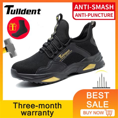 Tulldent Safety Shoes Men Steel Toe Cap Breathable Mesh Lightweight