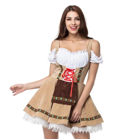 M 3xl Womens Beer Girl Oktoberfest Traditional Dirndl Dress Halloween