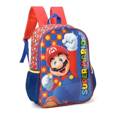 Kit Mochila De Costas Super Mario Game Lancheira Luxcel Papelaria