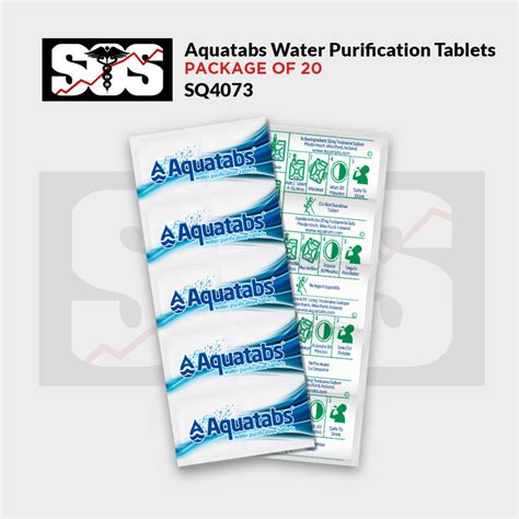 Aquatabs Water Purification Tablets Pkg 20 SQ4073 Sostech Ca