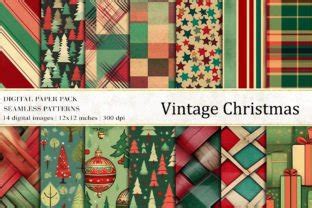 Vintage Christmas Digital Papers Graphic By Bonadesigns Creative Fabrica