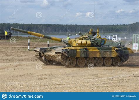 Tank T 72B3 Of The Kazakh Team Passes The Tank Biathlon Track Editorial