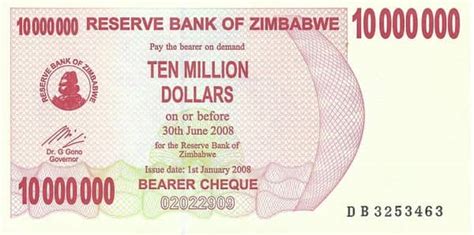 Billete 10000000 Dollars 2008 Zimbabue Foronum