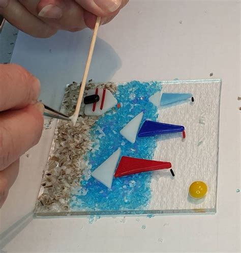 Glass Seaside Suncatcher Kit Fused Glass Beach And Sailing Etsy UK In