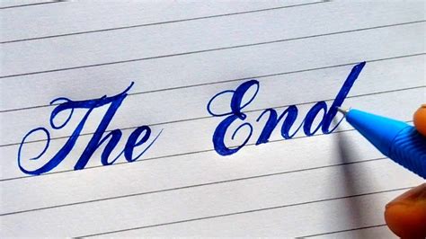 How To Write The Word The End In Script Writing Cursive Writing Rua