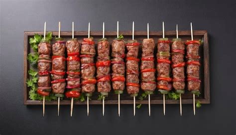 Premium Photo Raw Turkish Adana Shish Kebab Isolated On White Background