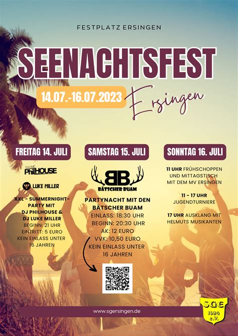 Seenachtsfest 14 Bis 16 07 2023 SG Ersingen 1924 E V