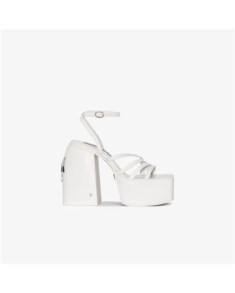 Naked Wolfe White Jada Platform Leather Sandals Lyst