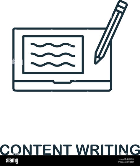 Content Writing Icon Outline Style Thin Line Creative Content Writing