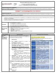 Planeación Unidad 1 1 pdf Planeación didáctica del docente en línea