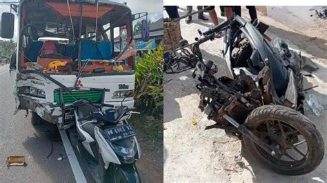 Kecelakaan Maut Tadi Pukul 08 00 Wib Seorang Pemotor Tewas Bus