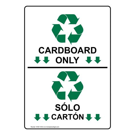 Cardboard Only Sign Nhb 14160 Recycling Trash Conserve