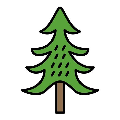 Premium Vector Evergreen Tree Flat Illustration