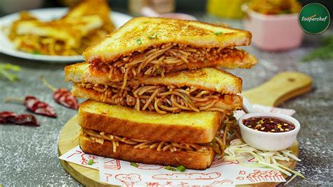 Schezwan Noodles Sandwich Recipe By Sooperchef Szechuan Noodles