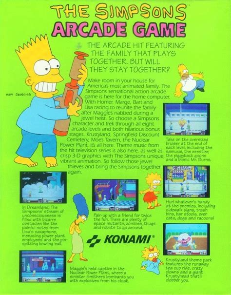 Simpsons Arcade Game C Disk Konami Usa Canada