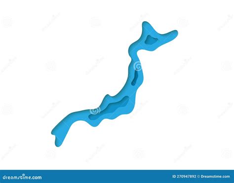 Japan 3d Symbol In Paper Cut Style Japan Map Illustration Design