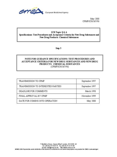 ICH-Q6A Especificacion para API y PT | PDF | Specification (Technical Standard)