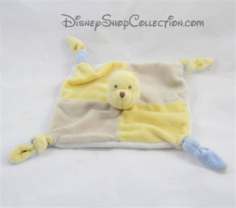 Doudou Plat Winnie L Ourson Disney Baby Carr Jaune Gris Noeuds The