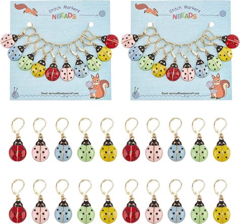 Amazon NBEADS 20 Pcs Beetle Charm Stitch Markers 5 Colors Beetle