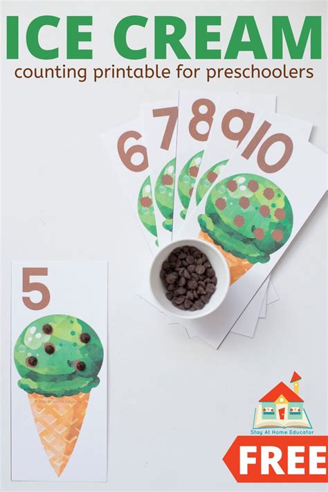 Ice Cream Cone Number And Counting Activites Stay At Home Educator