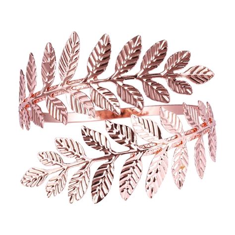 Boho Leaf Arm Bracelet - Elegant Roman Bridal Jewelry Adjustable Bangle