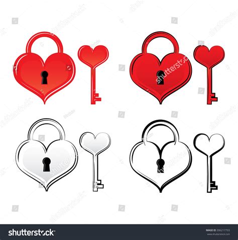 Heart Lock And Key Vector Illustration Royalty Free Stock Vector