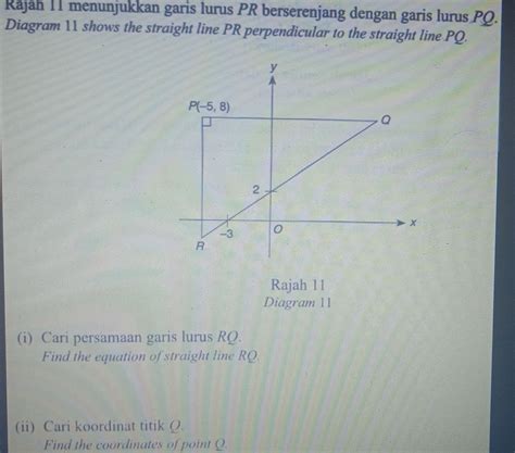 Solved Rajah 11 Menunjukkan Garis Lurus PR Berserenjang Dengan Garis