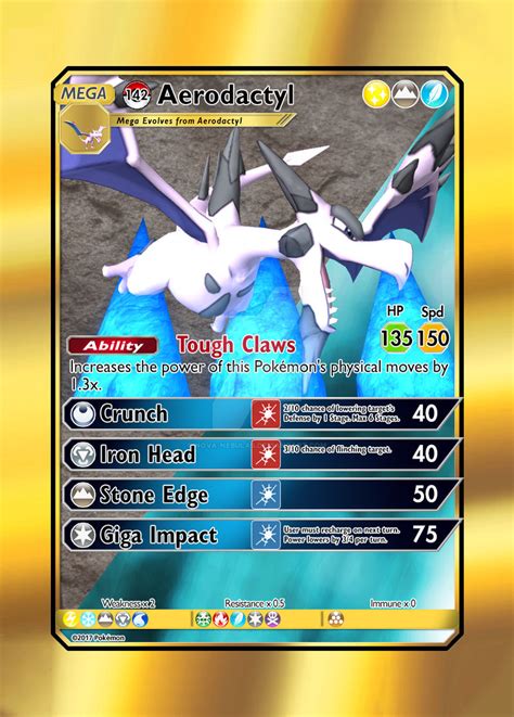 Pokemon Card 142 Mega Aerodactyl Shiny By Nova Nebulas On Deviantart