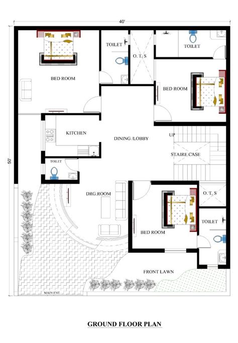 40X50 House Plans With Garden