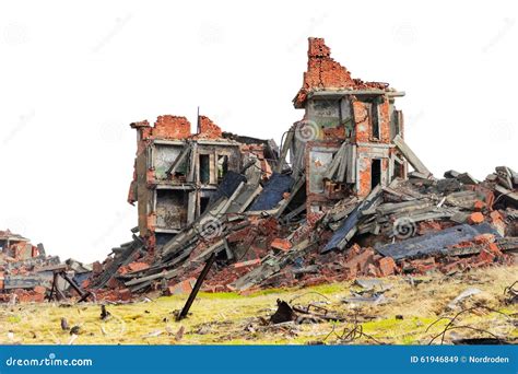 Completely Ruined Brick Building Stock Photo Image 61946849