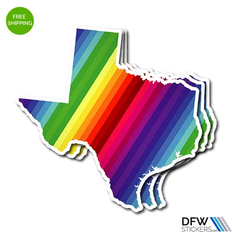 Rainbow Texas Pride Stickers - DFW Stickers