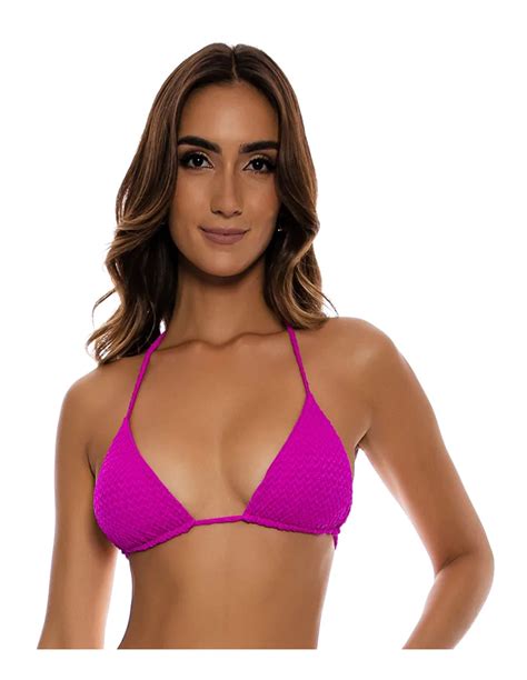 Bikini Tops Top Wavy Ruched Capri Fuchsia Brand Luli Fama