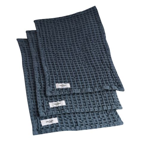 The Organic Company Big Waffle Mini Towel Pcs Grey Blue Finnish