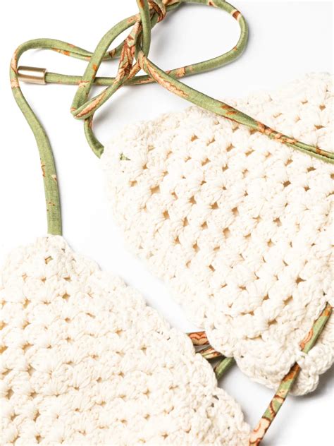 Zimmermann Junie Crochet Triangle Bikini In Green ModeSens