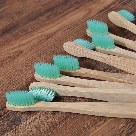 Colorful Bristle Bamboo Toothbrushes 10 Pcs Set - Nature Eco Shop