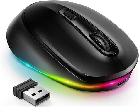 Seenda Wireless Mouse Rechargeable Light Up Mouse For Laptop Small