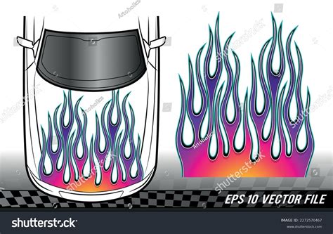 Fire Flames Racing Car Decal Vector Stock Vector (Royalty Free ...