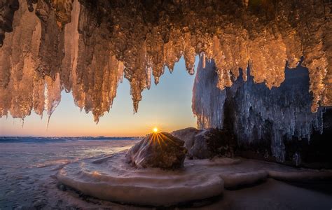 Ice Sunlight Sun Stalactites Icicle Winter Nature Hd Wallpaper Rare Gallery