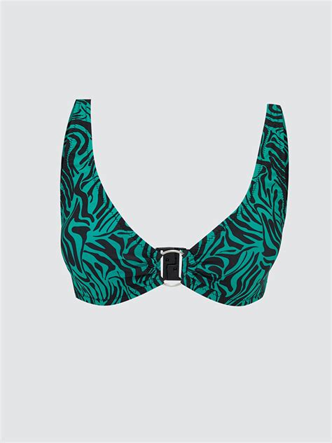 YEŞİL Kadın Desenli Bikini Üst S3EH25Z8 LRR LCW