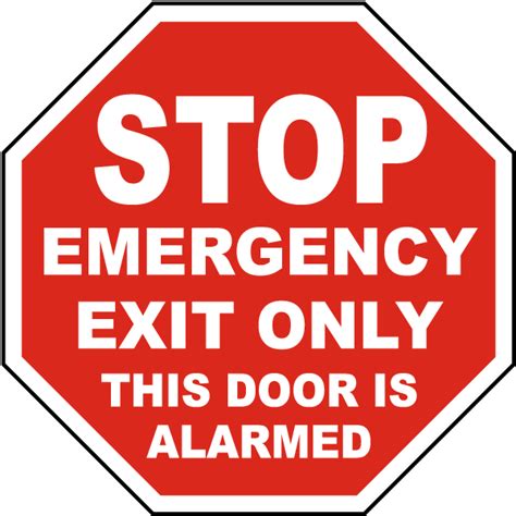 Emergency Exit Only Door Alarmed Sign F7499 - by SafetySign.com